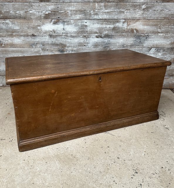 Antique Massive Stained Pine Blanket Chest