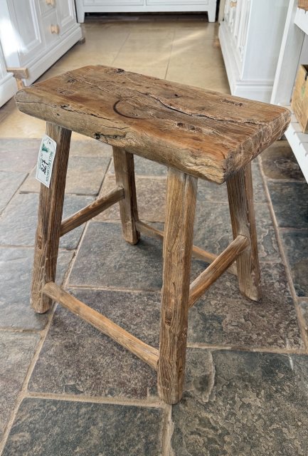 Vintage Rustic Elm Stool (3)