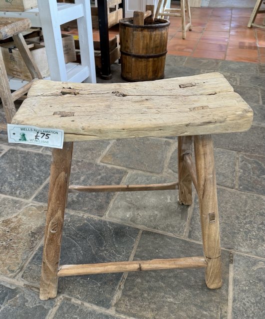 Vintage Rustic Elm Stool (6)