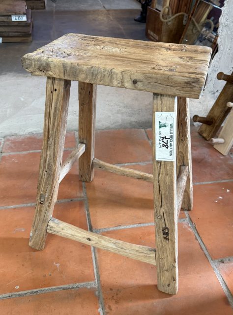 Vintage Rustic Elm Stool (8)