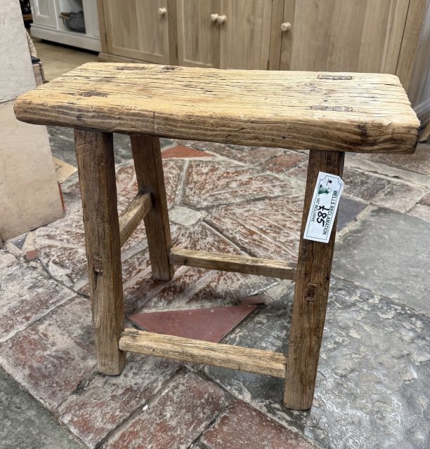 Vintage Rustic Elm Stool (9)