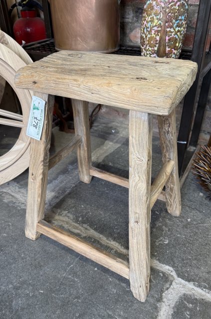 Vintage Rustic Elm Stool (10)