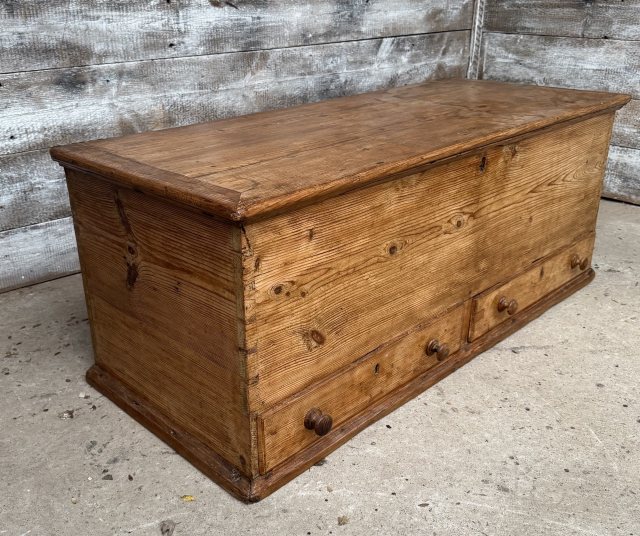 Antique Stripped Pine Blanket Box