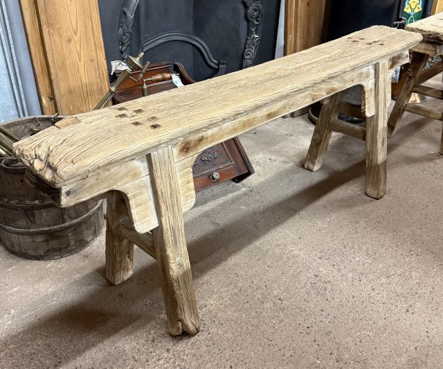 Vintage Rustic Elm Bench (1)