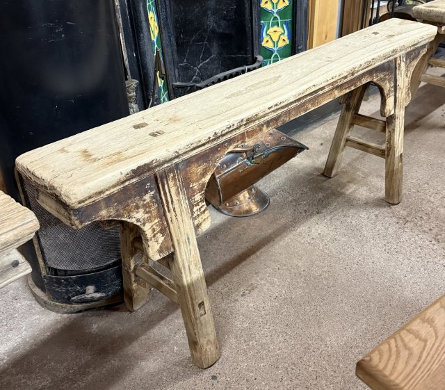 Vintage Rustic Elm Bench (2)