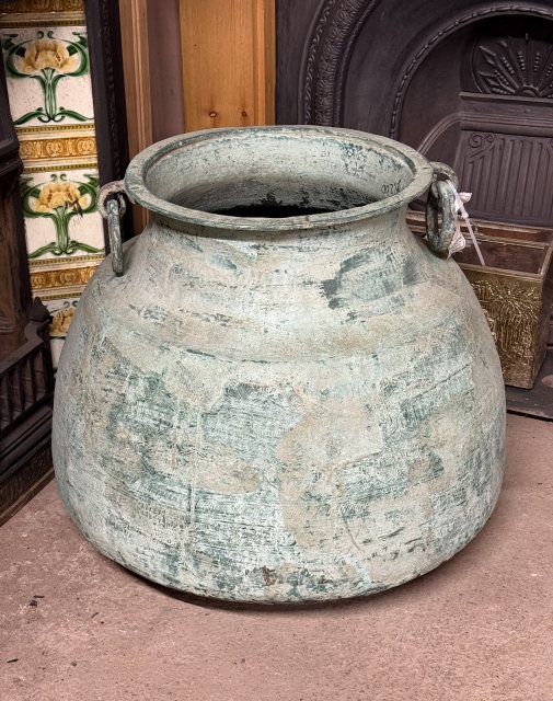 Ancient Patinised Large Copper Pot Urn