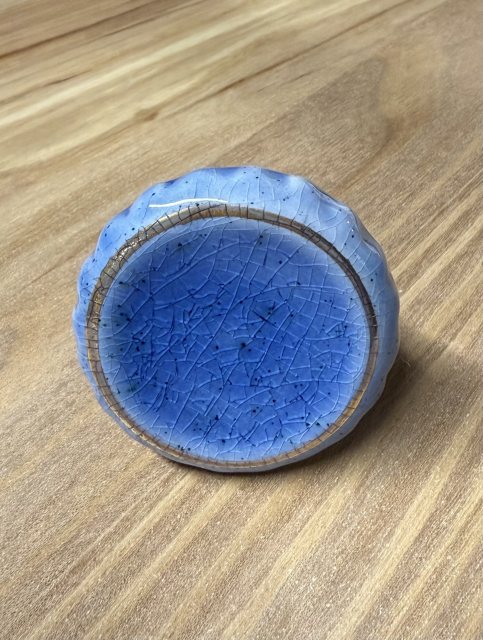 Blue Crackled Ceramic Cupboard Knobs - Large