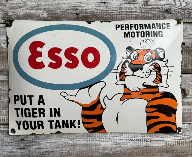 Original Esso "Put A Tiger In Your Tank" Enamel Sign