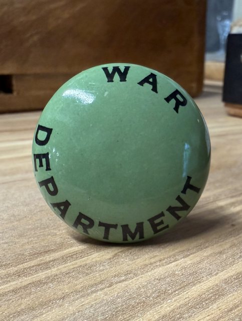 Army Green 'WAR DEPARTMENT' Cupboard Knobs