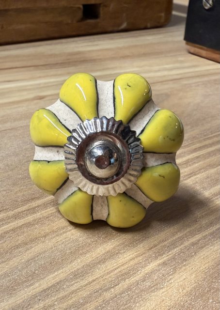Yellow Pumpkin Shape Ceramic Cupboard Knob