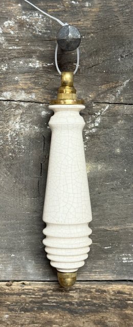 Cream Ceramic Light Pull (Brass)