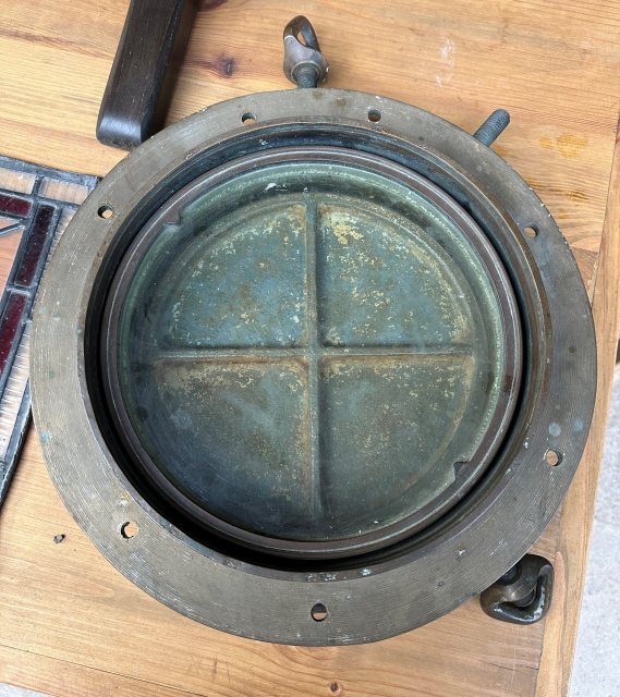 Antique Early 20th Century Brass Ships Porthole