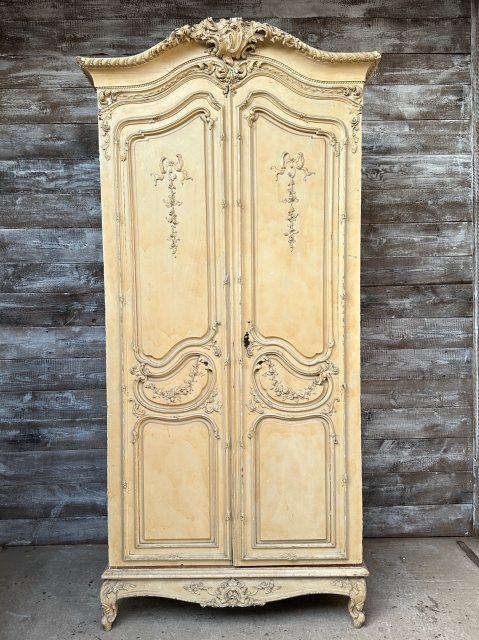 Fabulous Antique Baroque Style French Painted Wardrobe