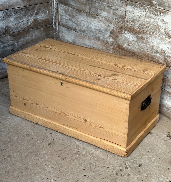 Lovely Vintage Stripped Pine Blanket Box