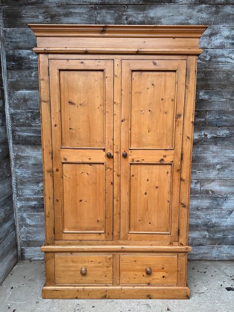 Vintage Pine Double Wardrobe