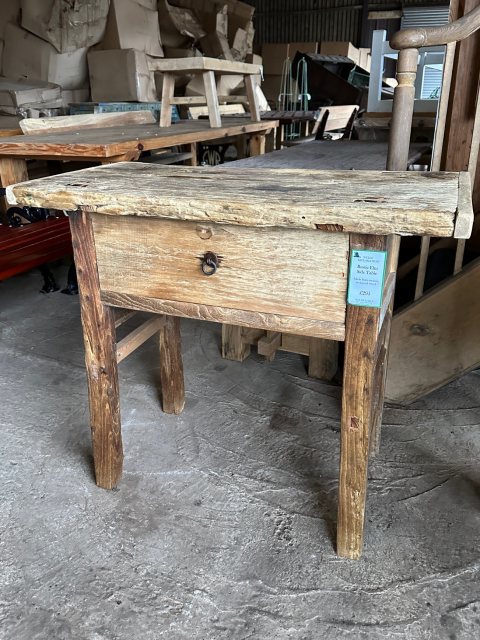 Rustic Elm Single Drawer Side Table