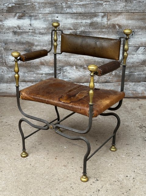 Unique Antique 18th Century Wrought Iron Throne Chair