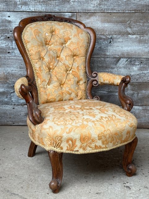 Beautiful Regency Carved & Upholstered Armchair