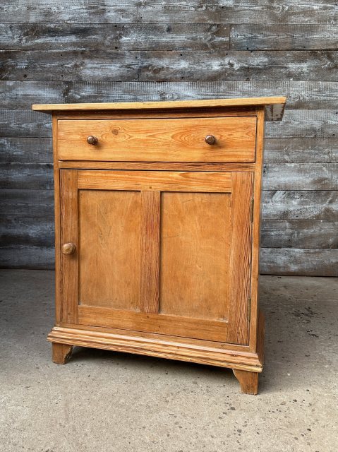 Vintage Waxed Pine Farmhouse Cabinet