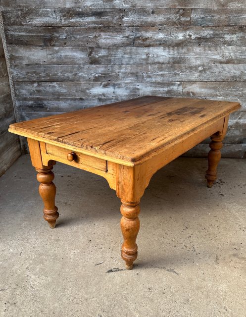 Charming Antique Farmhouse English Pine Dining Table