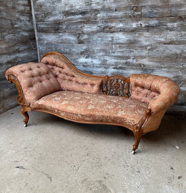 Antique Victorian Large Chaise Lounge Sofa