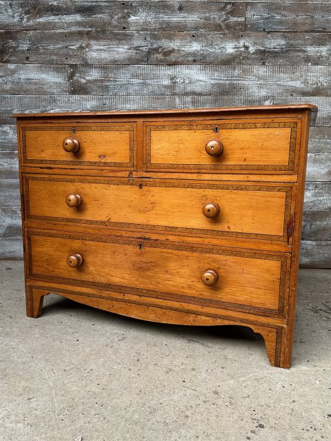 Stunning Antique Victorian Pine Chest Of Drawers Painting Decoration