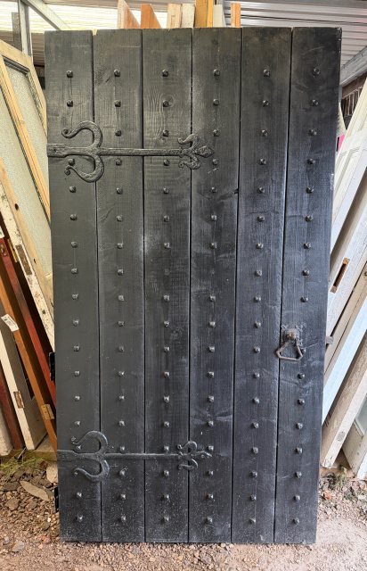 Antique Studded & Braced Cottage Front Door