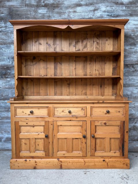 Vintage Waxed English Pine Farmhouse Dresser
