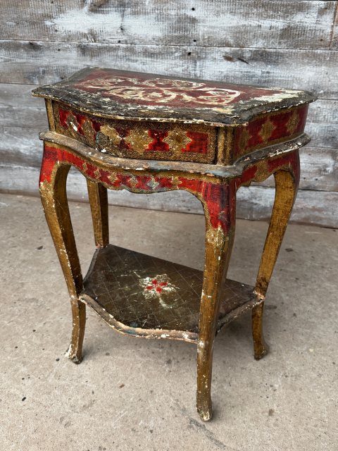Wonderful Vintage Florentine Painted Side Table