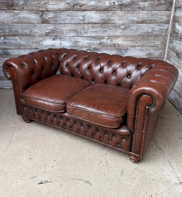 Early 20th Century Two Seater Chesterfield Sofa