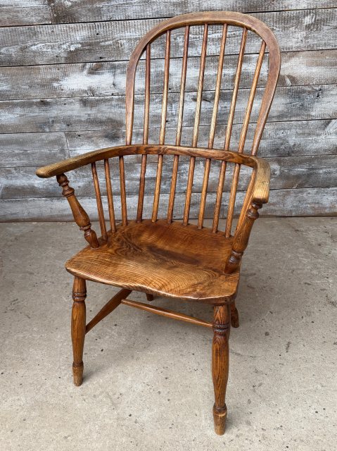 Fabulous Antique George III Elm & Ash Windsor Armchair