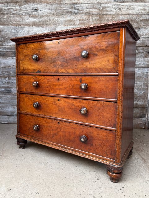 Rare Antique Scottish Mahogany Chest Of Drawers c1840