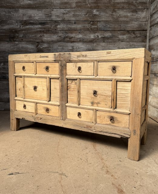Fabulous Rustic Elm Multi Drawer Sideboard