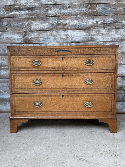 Antique Regency English Oak Chest Of Drawers