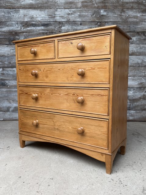 Vintage Farmhouse Pine Chest Of Drawers