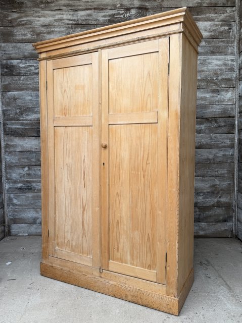 Antique Victorian Stripped Pine Wardrobe