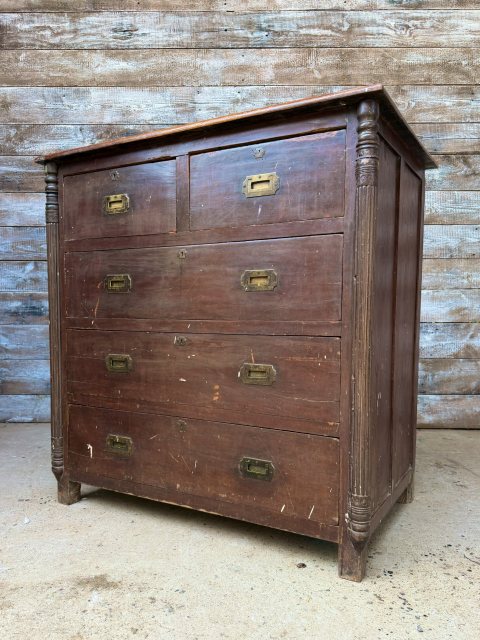 Reclaimed Teak 19th Century Chest Of Drawers