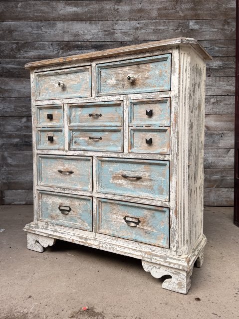 Rustic Painted Chest Of Drawers