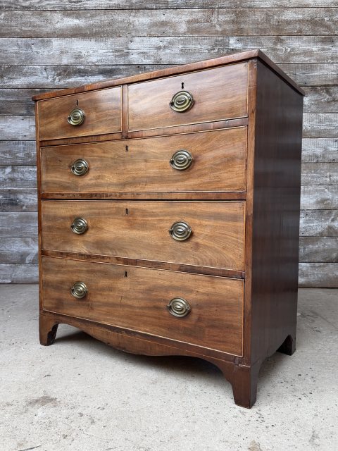 Antique English 19th Century Mahogany Chest Of Drawers