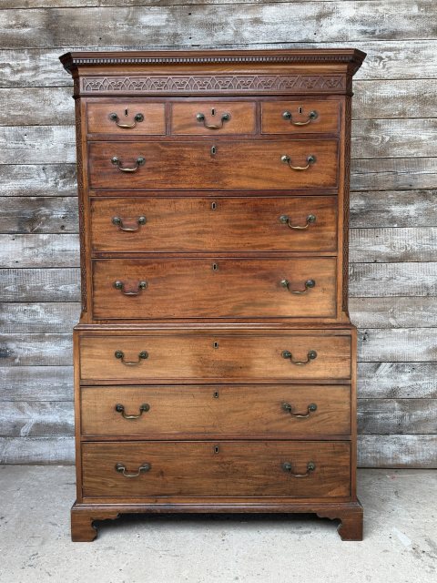 Wonderful Fine George III Mahogany Chest On Stand