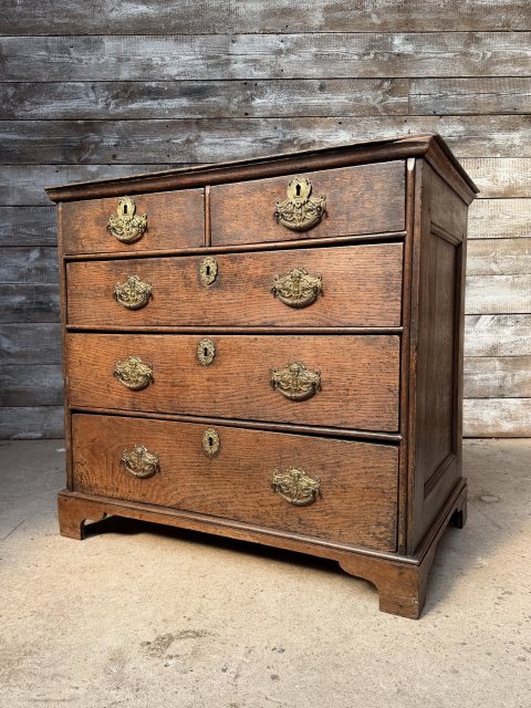 Antique Georgian Country Oak Chest Of Drawers c1720