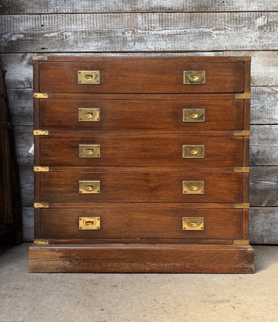 Unusual Antique Small English Campaign Chest