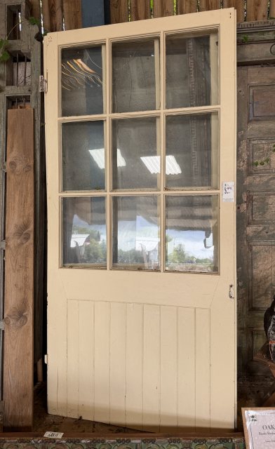 Massive Pair Of Reclaimed Half Glazed Barn Doors