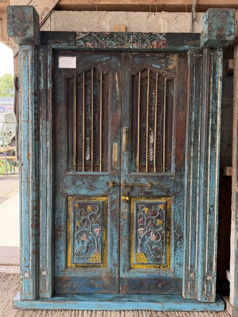 Rustic Pair Of Large Indian Teak Doors