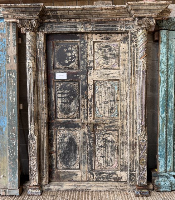 Beautiful Pair Of Indian Teak Doors