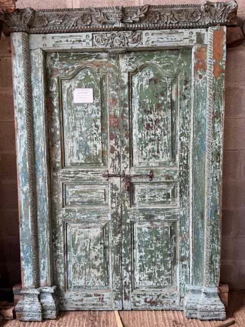 Beautiful Pair Of Indian Teak Doors