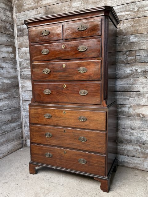 Antique 19th Century Mahogany Chest On Stand