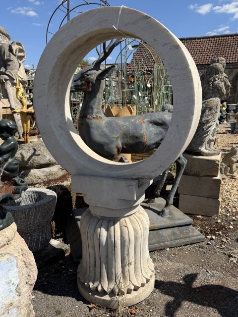 Reclaimed Carved Marble Solstice Circle