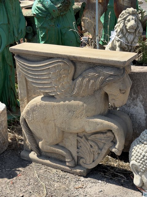 Fabulous Hand Carved Stone Pegasus Table Supports