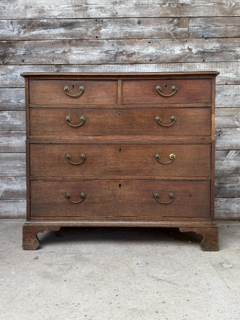 Antique Victorian Two Section Oak Chest Of Drawers